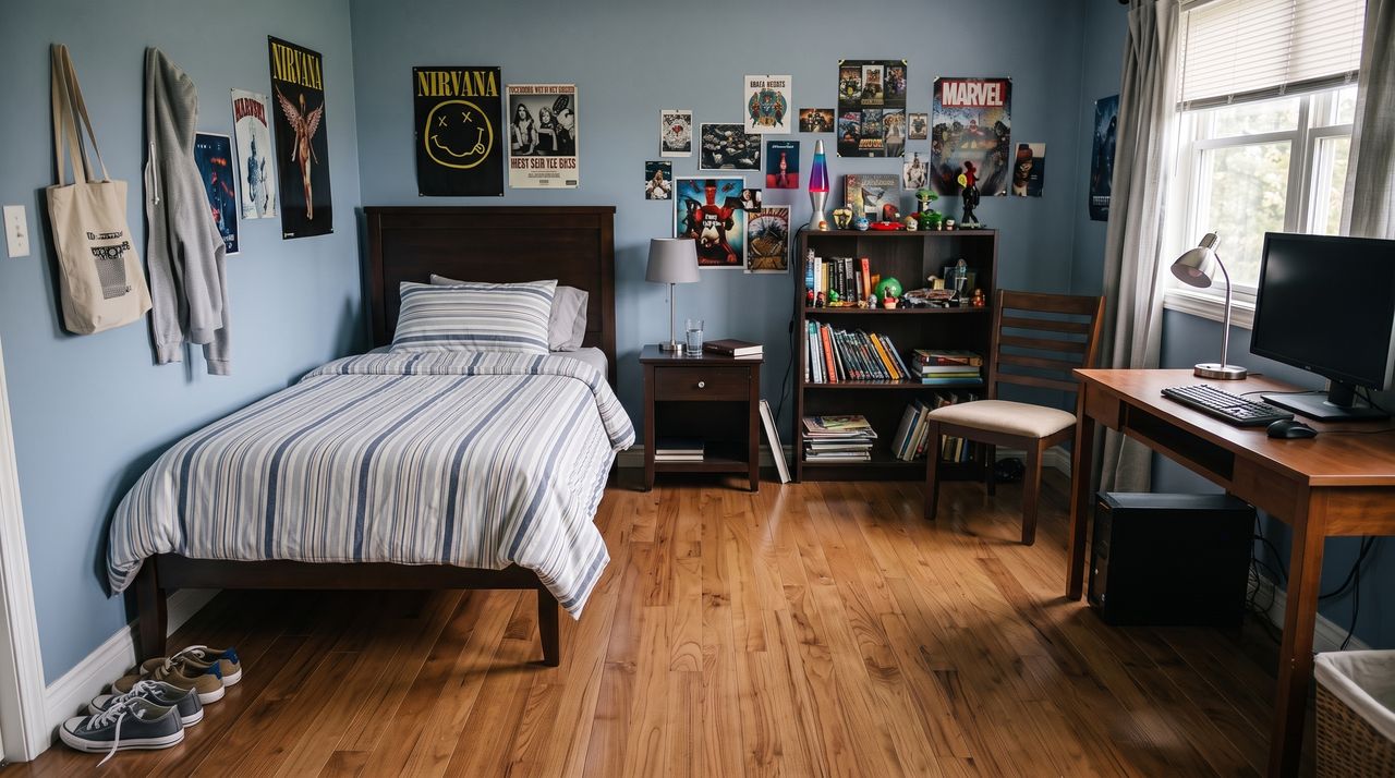 Tidy kids' bedroom after clean-up
