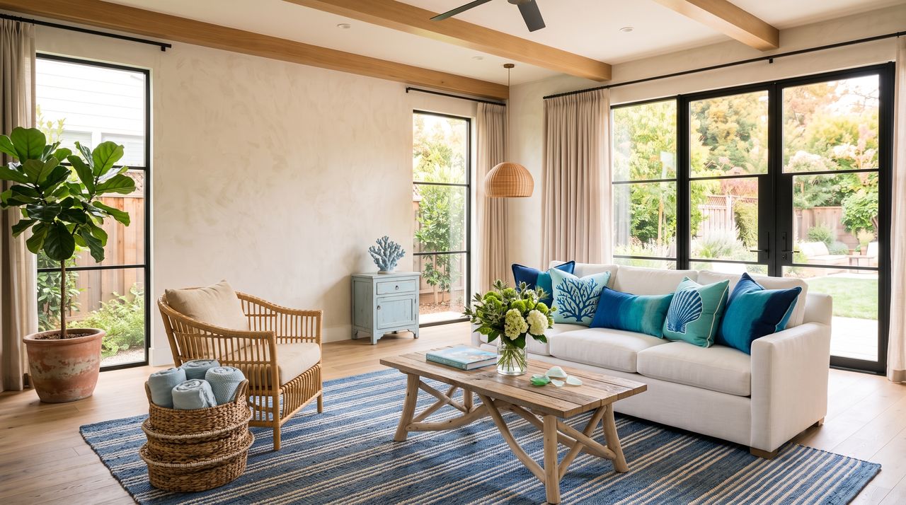 Bright coastal living room