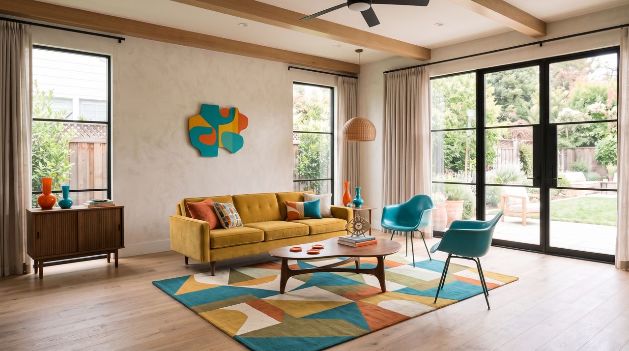 Retro mid-century modern living room